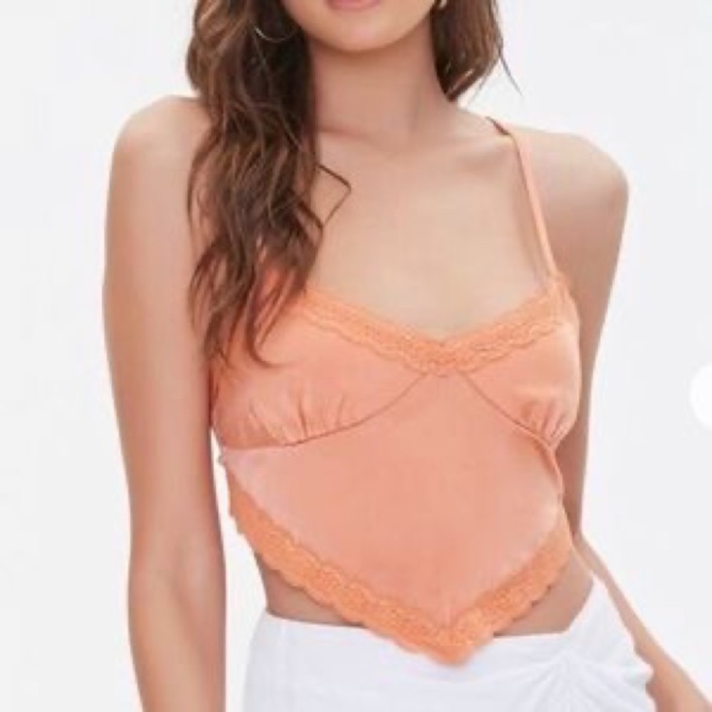 Forever 21 lace trim handkerchief top